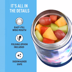 THERMOS FUNTAINER 16 Ounce Stainless Steel Vacuum Insulated Food Jar with Spoon  Tie Dye