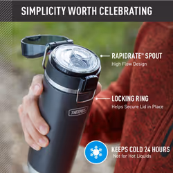 THERMOS ICON SERIES Stainless Steel Water Bottle with Spout - 24 Ounce  Matte Stainless Steel - Vacuum Insulated Water Bottle with Lid