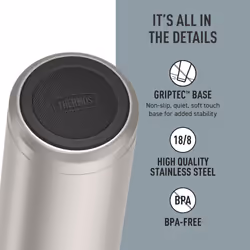 THERMOS ICON SERIES Stainless Steel Water Bottle with Spout - 24 Ounce  Matte Stainless Steel - Vacuum Insulated Water Bottle with Lid