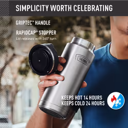 THERMOS ICON SERIES Stainless Steel Water Bottle with Screw Top Lid - 32 Ounce  Glacier - Vacuum Insulated Water Bottle with Lid