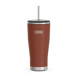 THERMOS ICON SERIES Stainless Steel Cold Tumbler with Straw  24 Ounce  Saddle
