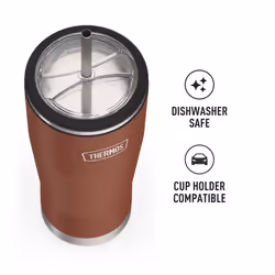 THERMOS ICON SERIES Stainless Steel Cold Tumbler with Straw  24 Ounce  Saddle