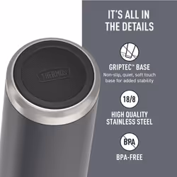 THERMOS ICON SERIES Stainless Steel Water Bottle with Screw Top Lid - 32 Ounce  Granite - Insulated Water Bottle with Lid