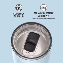 THERMOS ICON SERIES Stainless Steel Cold Tumbler with Slide Lock  24 Ounce  Glacier