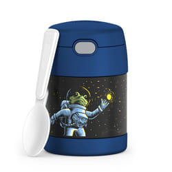 THERMOS FUNTAINER 10 Ounce Stainless Steel Vacuum Insulated Kids Food Jar with Spoon  Space Frog