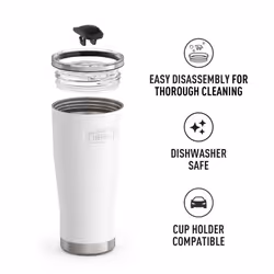 THERMOS ICON SERIES Stainless Steel Cold Tumbler with Slide Lock  24 Ounce  Snow
