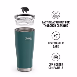 THERMOS ICON SERIES Stainless Steel Cold Tumbler with Slide Lock  24 Ounce  Spruce