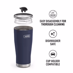 THERMOS ICON SERIES Stainless Steel Cold Tumbler with Slide Lock  24 Ounce  Mystical Navy