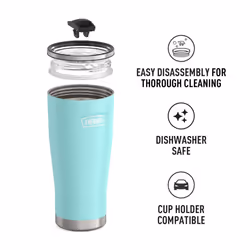 THERMOS ICON SERIES Stainless Steel Cold Tumbler with Slide Lock  24 Ounce  Sea Green