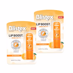 Blistex Lip Boost Immunity Lip Balm Intensive Hydration Vitamin C Coconut Oil & Beeswax Moisturizer (Pack of 2)