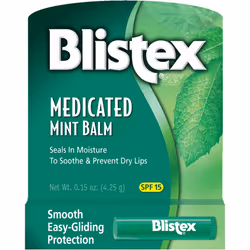 Blistex Medicated Mint Lip Balm 015 Ounce Pack of 24 Prevent Dryness Chapping SPF 15 Sun Protection Seals in Moisture