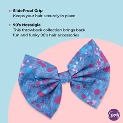 Goody Nostalgia Large bow - 3-Pack  Assorted Colors - Great Comb For Easily Pulling Up Your Hair - Pain-Free Hair Accessories For Women  Men