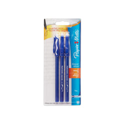 Paper Mate Erasermate Stick Medium Tip Ballpoint Pens  3 Blue Ink Pens (3150458PP)