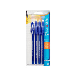 Paper Mate EraserMate Stick Ballpoint Pen  Medium Point  Blue Ink  5-Count