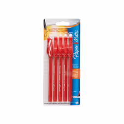 Paper Mate Erasermate Stick Medium Tip Ballpoint Pens  5 Red Ink Pens