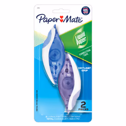 Papermate Liquid Paper DryLine Grip Correction Tapes, Blue, Purple, Translucent, White, 8.5 m, 5 mm, Paper, CE, Blister