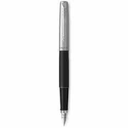 Parker Jotter Fountain Pen  Bond Street Black Metal Body  Medium Point  Blue Ink  Includes Gift Box