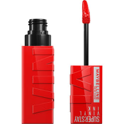 Maybelline Super Stay Vinyl Ink Longwear No-Budge Liquid Lipcolor Makeup  Highly Pigmented Color and Instant Shine  Red-Hot  Fire Engine Red Lipstick