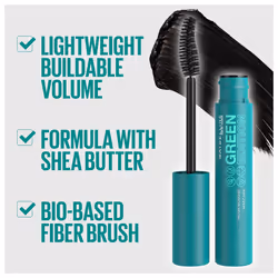 Maybelline Green Edition Mega Mousse Mascara Makeup  Smooth Buildable and Lightweight Volume  Formulated with Shea Butter  Very Black  1 Count