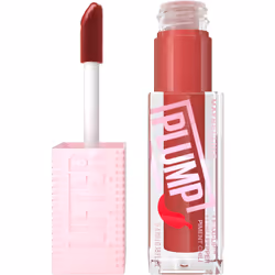MAYBELLINE Lifter Gloss Lifter Plump  Plumping Lip Gloss with Chili Pepper and 5% Maxi-Lip  Hot Chili  Terracotta Red Cream   ...