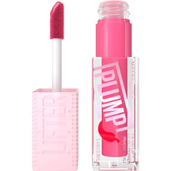 MAYBELLINE Lifter Gloss Lifter Plump  Plumping Lip Gloss with Chili Pepper and 5% Maxi-Lip  Pink Sting  Sheer Bubblegum Pink  1 Count