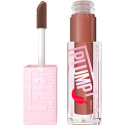 MAYBELLINE Lifter Gloss Lifter Plump  Plumping Lip Gloss with Chili Pepper and 5% Maxi-Lip  Cocoa Zing  Sheer Cool Brown  1 Count