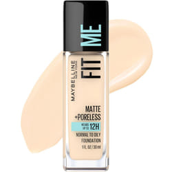 Maybelline Fit Me Matte + Poreless Liquid Oil-Free Foundation Makeup  Porcelain  1 Count (Packaging May Vary)