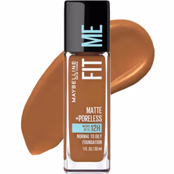 Maybelline Fit Me Matte + Poreless Liquid Oil-Free Foundation Makeup Mocha 1 Count (Packaging May Vary)