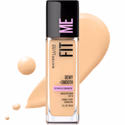 Maybelline Fit Me Dewy + Smooth Liquid Foundation Makeup Light Beige 1 Count (Packaging May Vary)