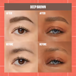 Maybelline Build-A-Brow 2-in-1 Brow Pen and Sealing Brow Gel  Eyebrow Makeup for Real-Looking  Fuller Eyebrows  Deep Brown  1 Count