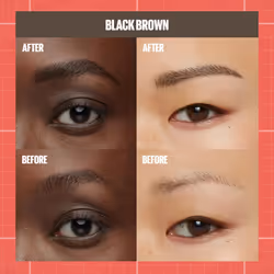 Maybelline Build-A-Brow 2-in-1 Brow Pen and Sealing Brow Gel  Eyebrow Makeup for Real-Looking  Fuller Eyebrows  Black Brown  1 Count