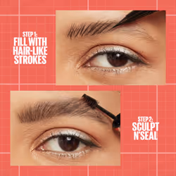 Maybelline Build-A-Brow 2-in-1 Brow Pen and Sealing Brow Gel  Eyebrow Makeup for Real-Looking  Fuller Eyebrows  Black Brown  1 Count