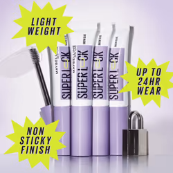 Maybelline Super Lock Brow Glue Eyebrow Gel  Lightweight Brow Gel For Up To 24HR Hold  Clear  1 Count