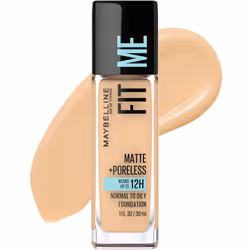 Maybelline Fit Me Matte + Poreless Liquid Oil-Free Foundation Makeup Warm Nude 1 Count (Packaging May Vary)