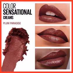 Maybelline Color Sensational Lipstick  Lip Makeup  Cream Finish  Hydrating Lipstick  Plum Paradise  Wine Plum  1 Count