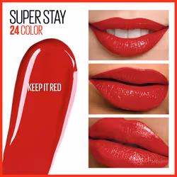 Maybelline Super Stay 24  2-Step Liquid Lipstick Makeup  Long Lasting Highly Pigmented Color with Moisturizing Balm  Keep It Red  Red  1 Count