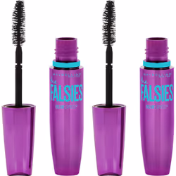 Maybelline Volum Express Falsies Volumizing, Washable Mascara, Blackest Black, 2 count