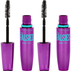 Maybelline Volum Express Falsies Volumizing, Washable Mascara, Blackest Black, 2 count