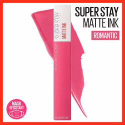 Maybelline Super Stay Matte Ink Liquid Lipstick Makeup  Long Lasting High Impact Color  Up to 16H Wear  Romantic  Vivid Pink  1 Count