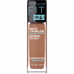 Maybelline Fit Me Matte + Poreless Liquid Foundation Makeup  Latte  1 fl; oz; Oil-Free Foundation