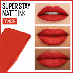 Maybelline Super Stay Matte Ink Liquid Lipstick Makeup, Long Lasting High Impact color, Up to 16H Wear, Dancer, Brick Red, 1 count