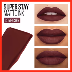 Maybelline Super Stay Matte Ink Liquid Lipstick Makeup  Long Lasting High Impact Color  Up to 16H Wear  Composer  Cherry Brown  1 Count