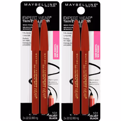 Maybelline New York Expert Wear Twin Brow & Eye Pencils Makeup  Velvet Black  2 Count Twin (total 4 pencils )  2 Count (Pack  ...