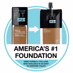 Maybelline Fit Me Matte + Poreless Liquid Foundation Makeup  Porcelain  2 COUNT Oil-Free Foundation