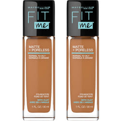 Maybelline Fit Me Matte + Poreless Liquid Foundation Makeup  Cappuccino  2 COUNT Oil-Free Foundation