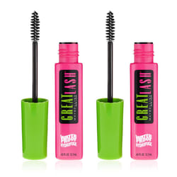 Maybelline Great Lash Waterproof Mascara  Volumizing  Lengthening and Lash-Doubling Formula for Thicker Lashes  Very Black  2 Count