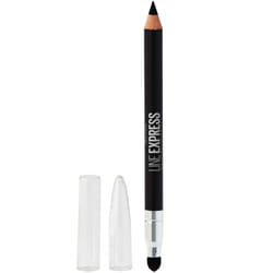 Maybelline New York Line Express Sharpenable Wood Pencil with Built-In Blending Smudger Tip Creamy Liner Eyeliner Eye Makeup  Ebony Black  0.035 oz.