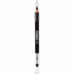 Maybelline New York Line Express Sharpenable Wood Pencil with Built-In Blending Smudger Tip Creamy Liner Eyeliner Eye Makeup  Ebony Black  0.035 oz.