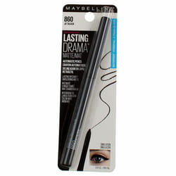 Maybelline Eyestudio Lasting Drama Waterproof Matte Gel Pencil Black Eyeliner Makeup  Jet Black  2 Count