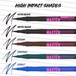 Maybelline Eyestudio Master Precise All Day Waterproof Liquid Eyeliner Makeup  Black  2 Count (Packaging May Vary)